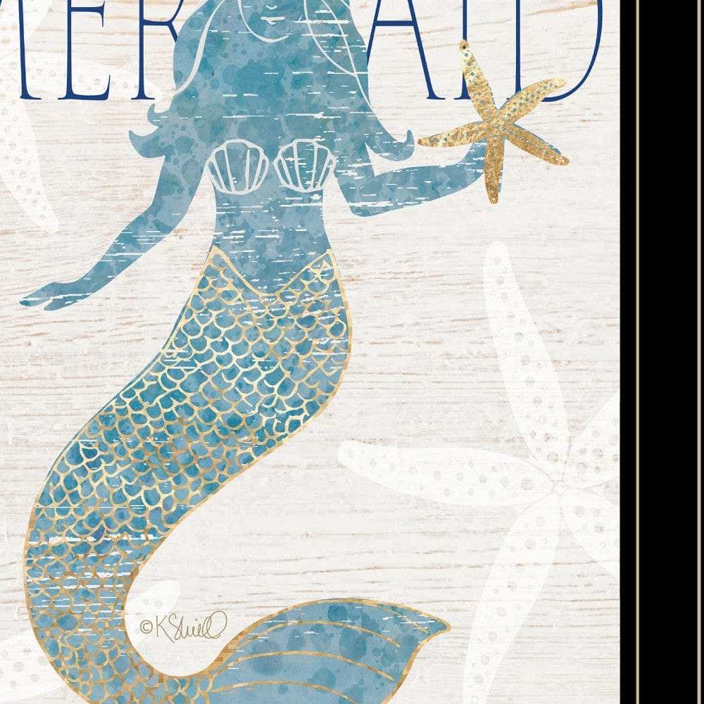 Mermaid at Heart 2 Black Framed Print Wall Art - Homeroots - Flyclothing LLC