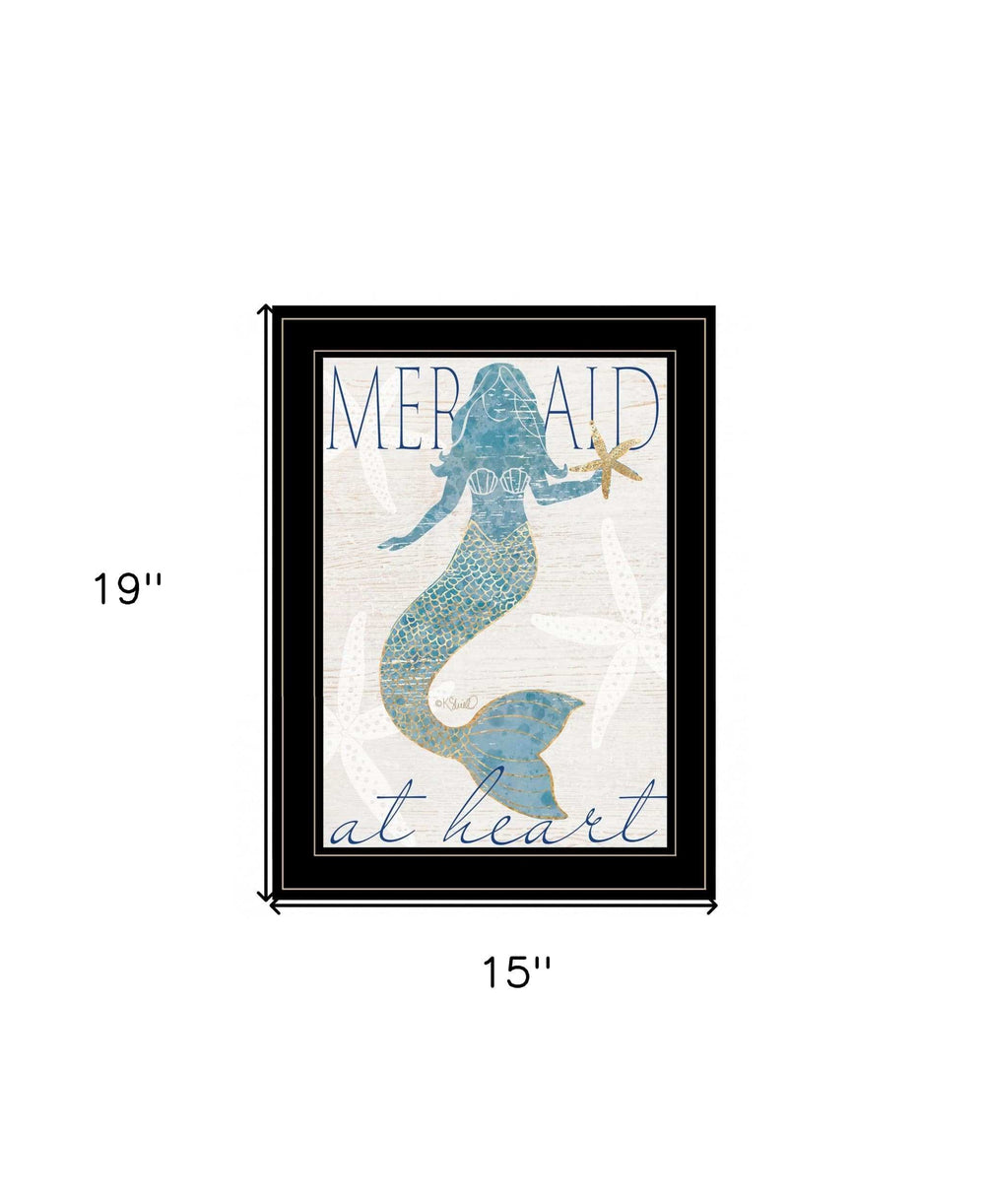 Mermaid at Heart 2 Black Framed Print Wall Art - Homeroots - Flyclothing LLC