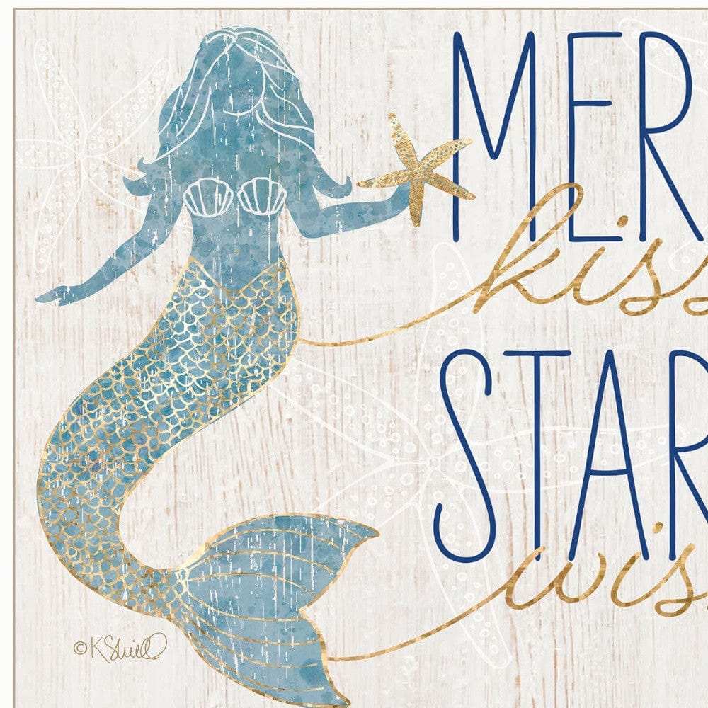 Mermaid Kisses Starfish Wishes 2 White Framed Print Wall Art - Homeroots - Flyclothing LLC