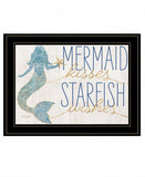 Mermaid Kisses Starfish Wishes 3 Black Framed Print Wall Art - Homeroots
