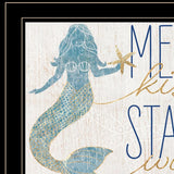 Mermaid Kisses Starfish Wishes 3 Black Framed Print Wall Art - Homeroots