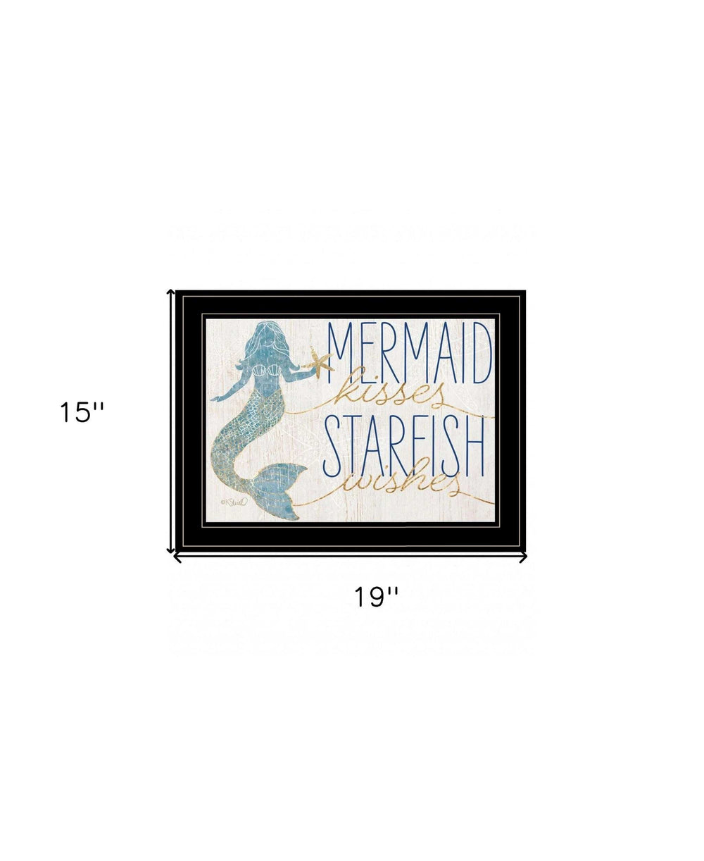 Mermaid Kisses Starfish Wishes 3 Black Framed Print Wall Art - Homeroots - Flyclothing LLC