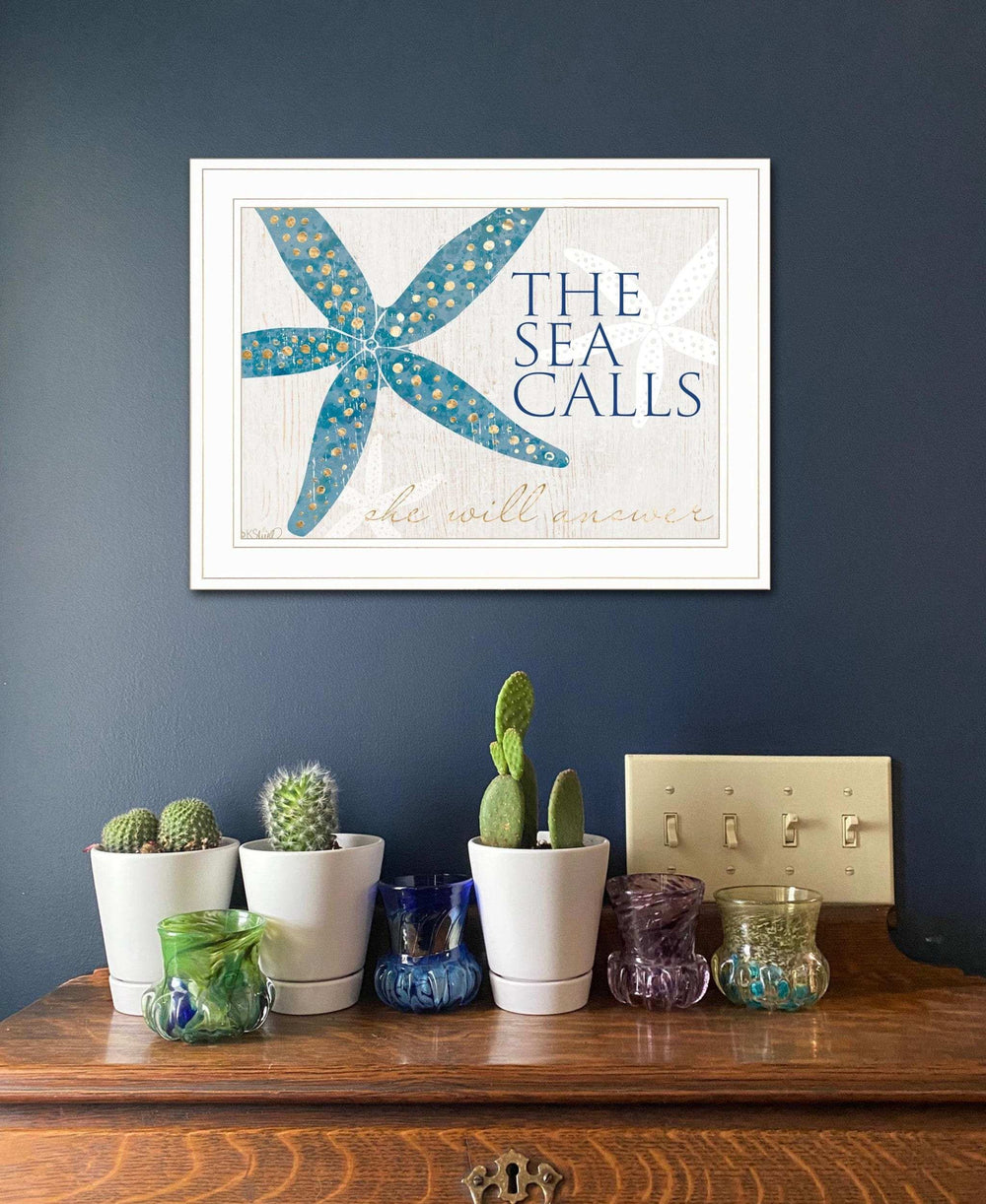 The Sea Calls 2 White Framed Print Wall Art - Homeroots - Flyclothing LLC