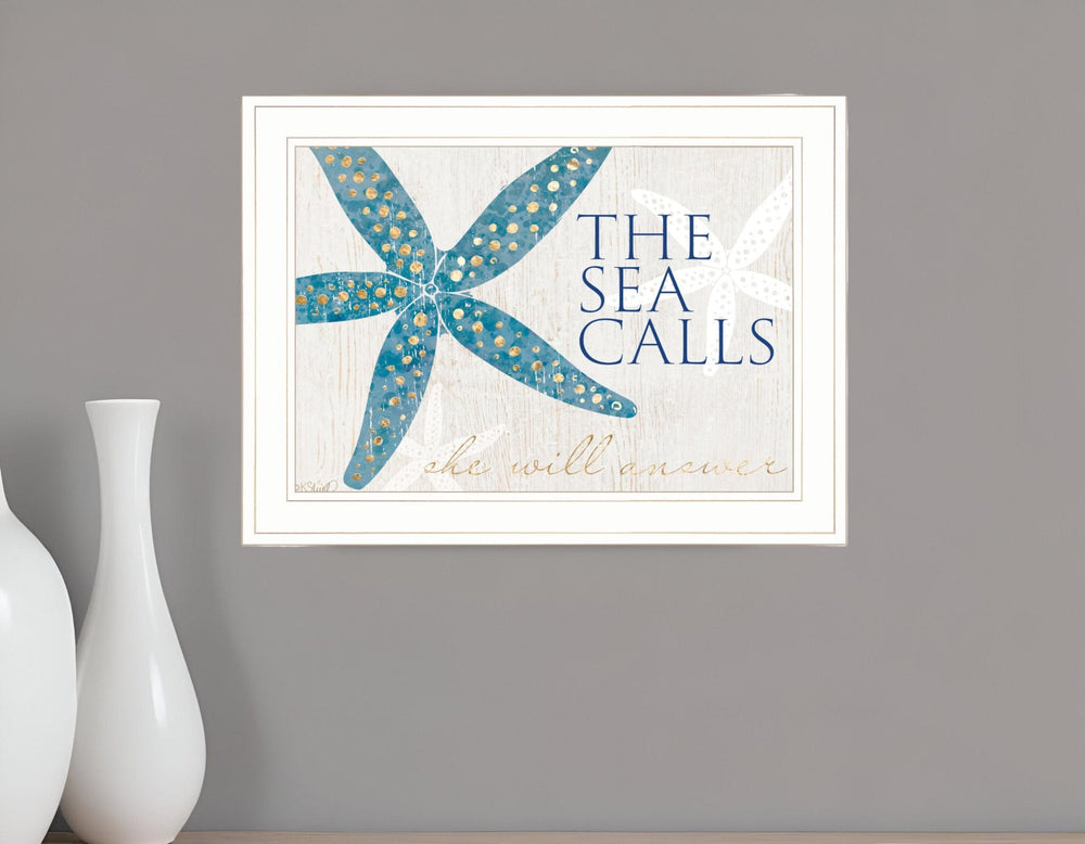 The Sea Calls 2 White Framed Print Wall Art - Homeroots