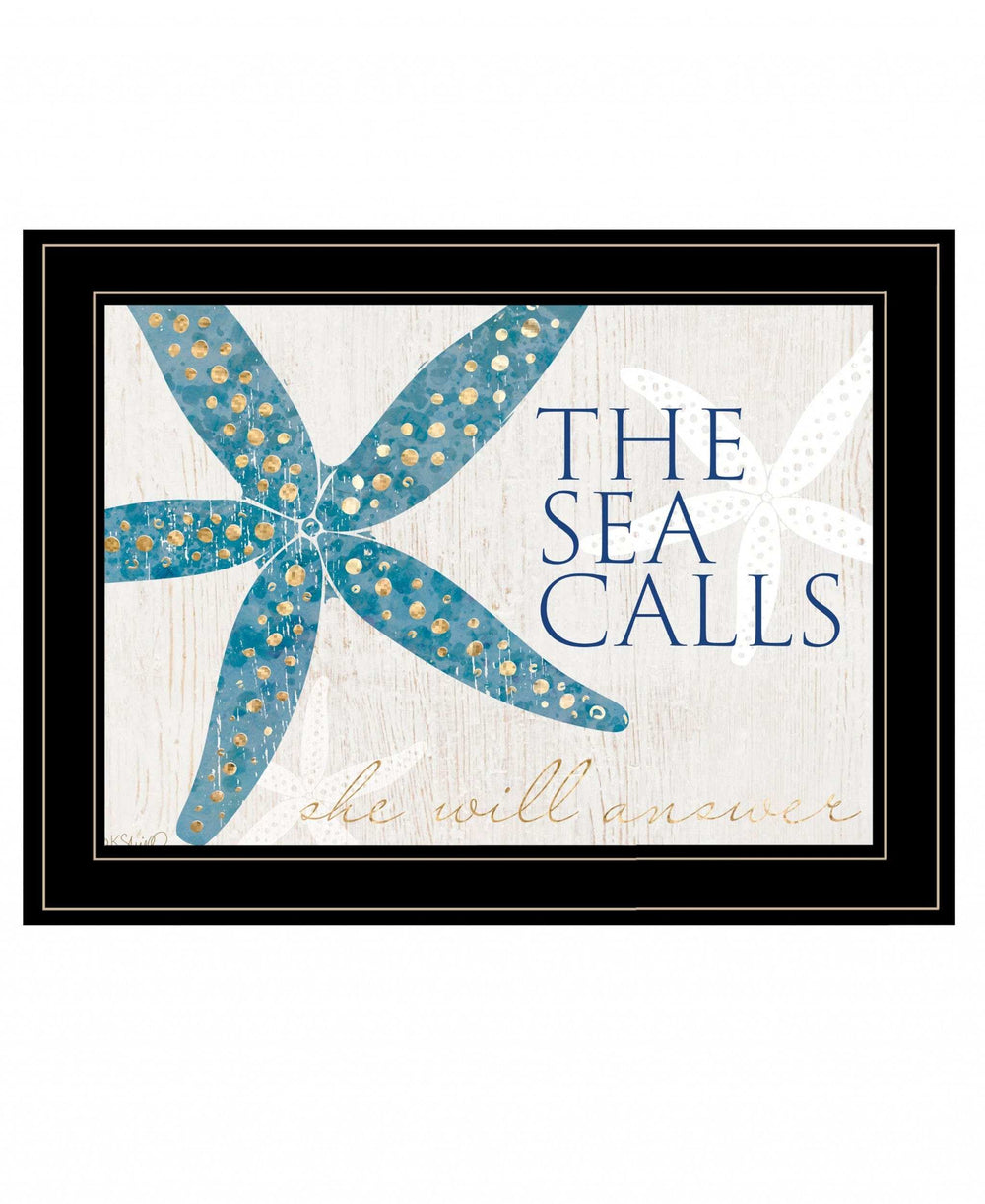 The Sea Calls 3 Black Framed Print Wall Art - Homeroots - Flyclothing LLC