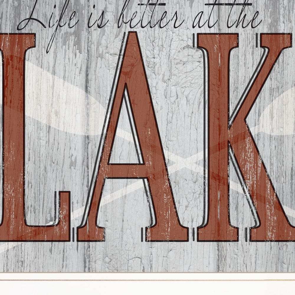 Life is Better at the Lake 1 White Framed Print Wall Art - Homeroots - Flyclothing LLC