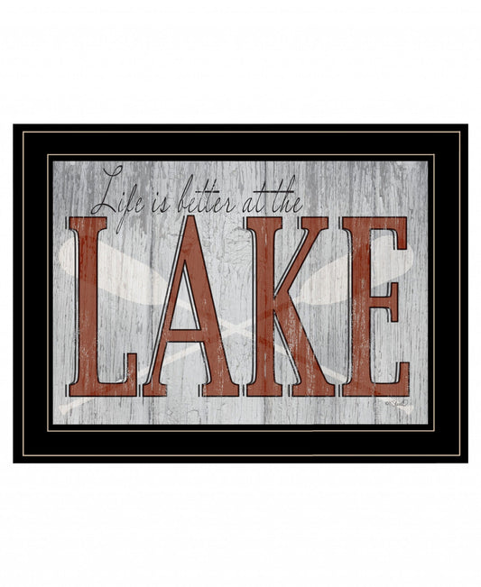 Life is Better at the Lake 2 Black Framed Print Wall Art - Homeroots