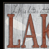 Life is Better at the Lake 2 Black Framed Print Wall Art - Homeroots