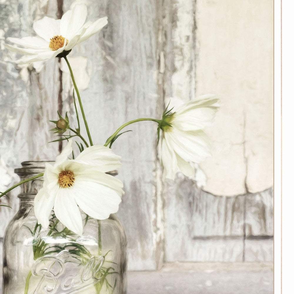 White Blossoms 1 White Framed Print Wall Art - Homeroots - Flyclothing LLC