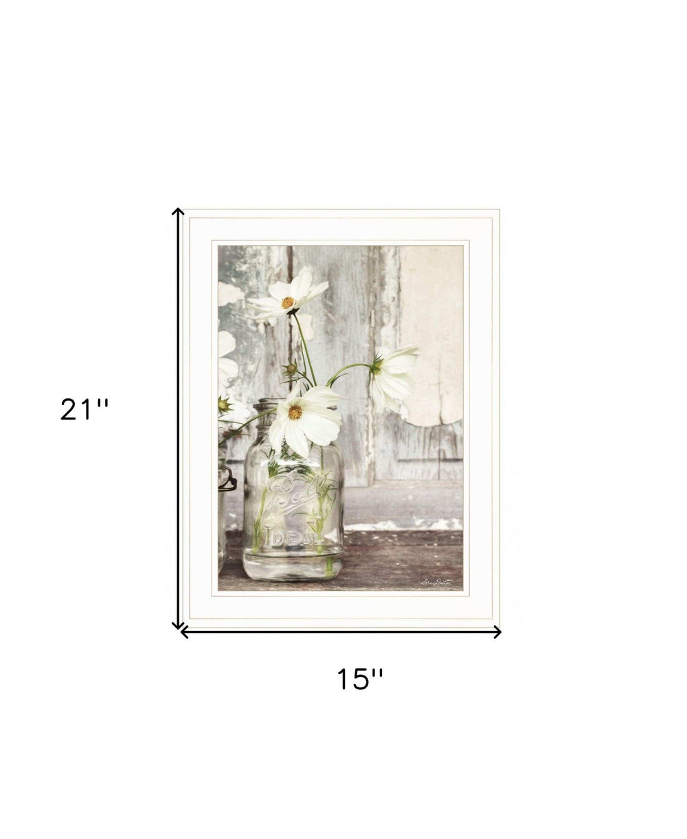 White Blossoms 1 White Framed Print Wall Art - Homeroots - Flyclothing LLC