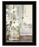 White Blossoms 2 Black Framed Print Wall Art - Homeroots