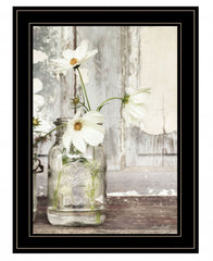 White Blossoms 2 Black Framed Print Wall Art