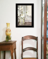 White Blossoms 2 Black Framed Print Wall Art