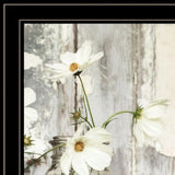 White Blossoms 2 Black Framed Print Wall Art - Homeroots