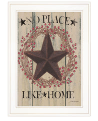No Place Like Home Wreath 1 White Framed Print Wall Art - Homeroots