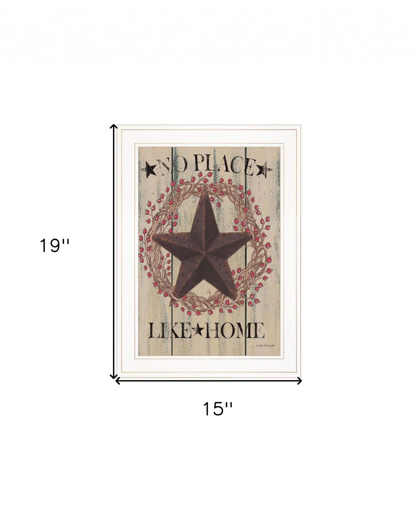 No Place Like Home Wreath 1 White Framed Print Wall Art - Homeroots - Flyclothing LLC