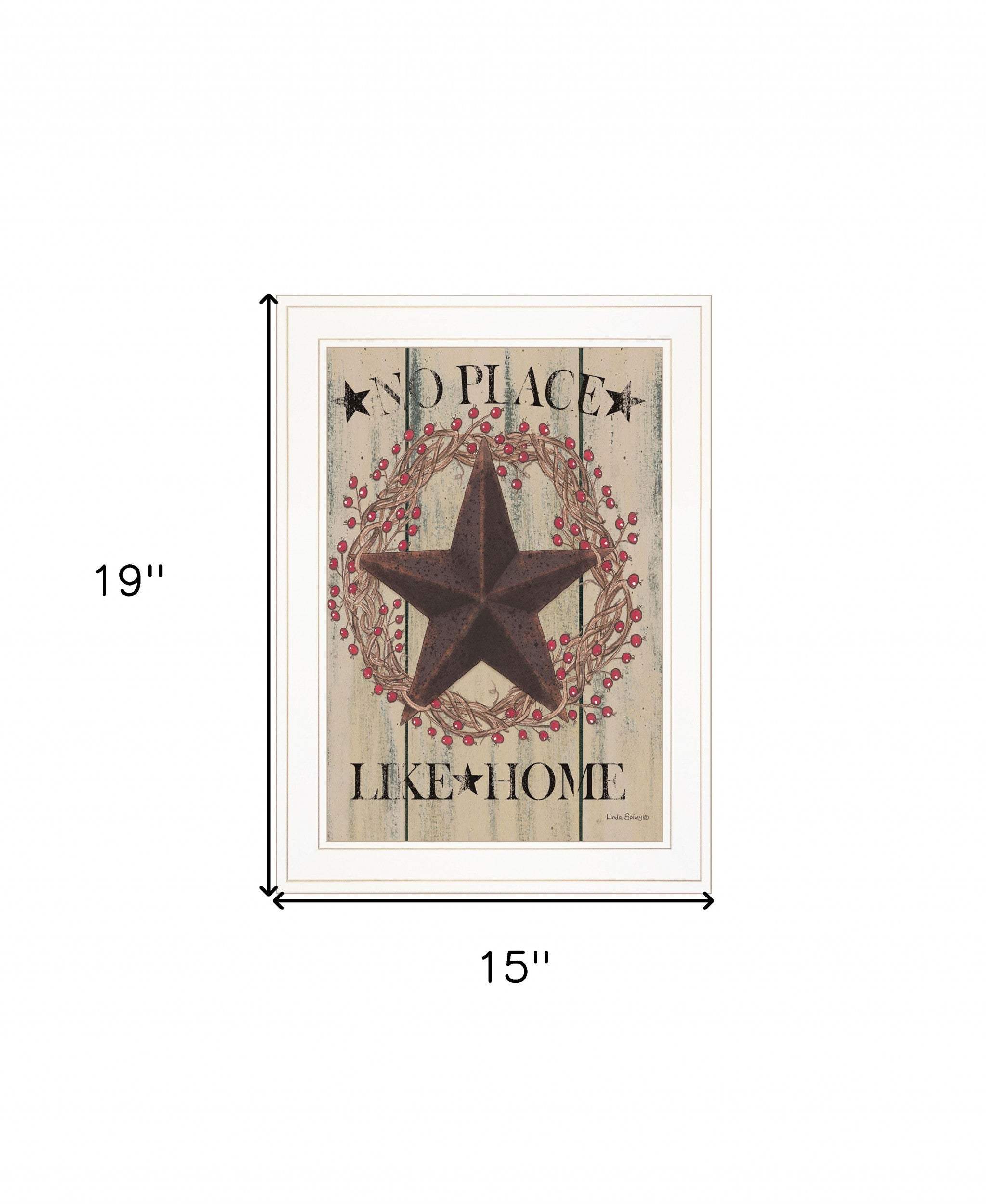 No Place Like Home Wreath 1 White Framed Print Wall Art - Homeroots - Flyclothing LLC