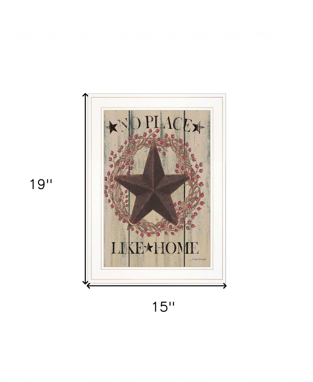 No Place Like Home Wreath 1 White Framed Print Wall Art - Homeroots - Flyclothing LLC