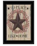 No Place Like Home Wreath 2 Black Framed Print Wall Art - Homeroots