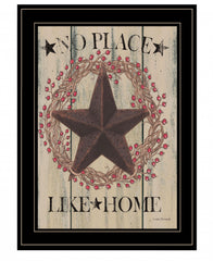 No Place Like Home Wreath 2 Black Framed Print Wall Art - Homeroots
