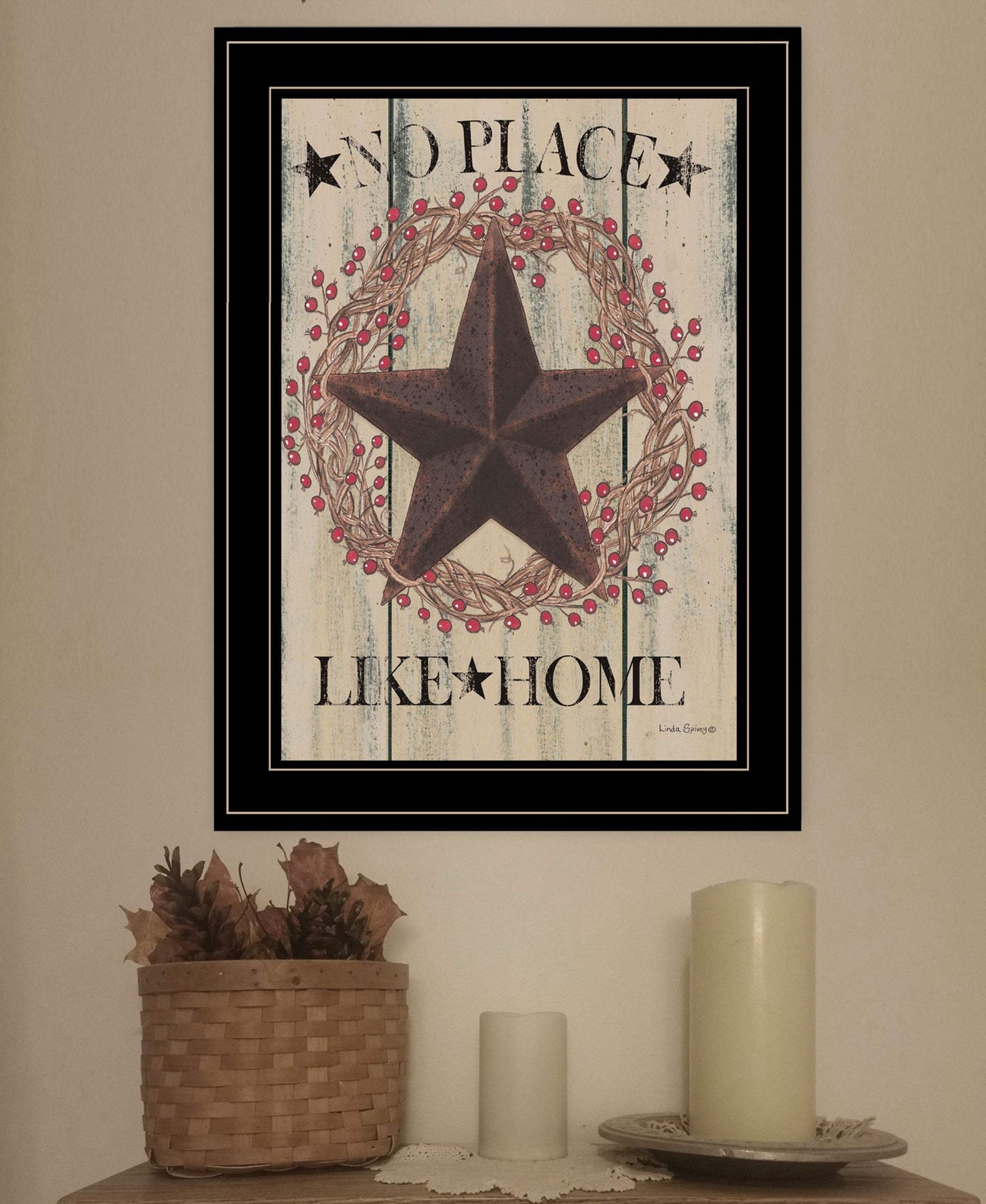 No Place Like Home Wreath 2 Black Framed Print Wall Art - Homeroots - Flyclothing LLC