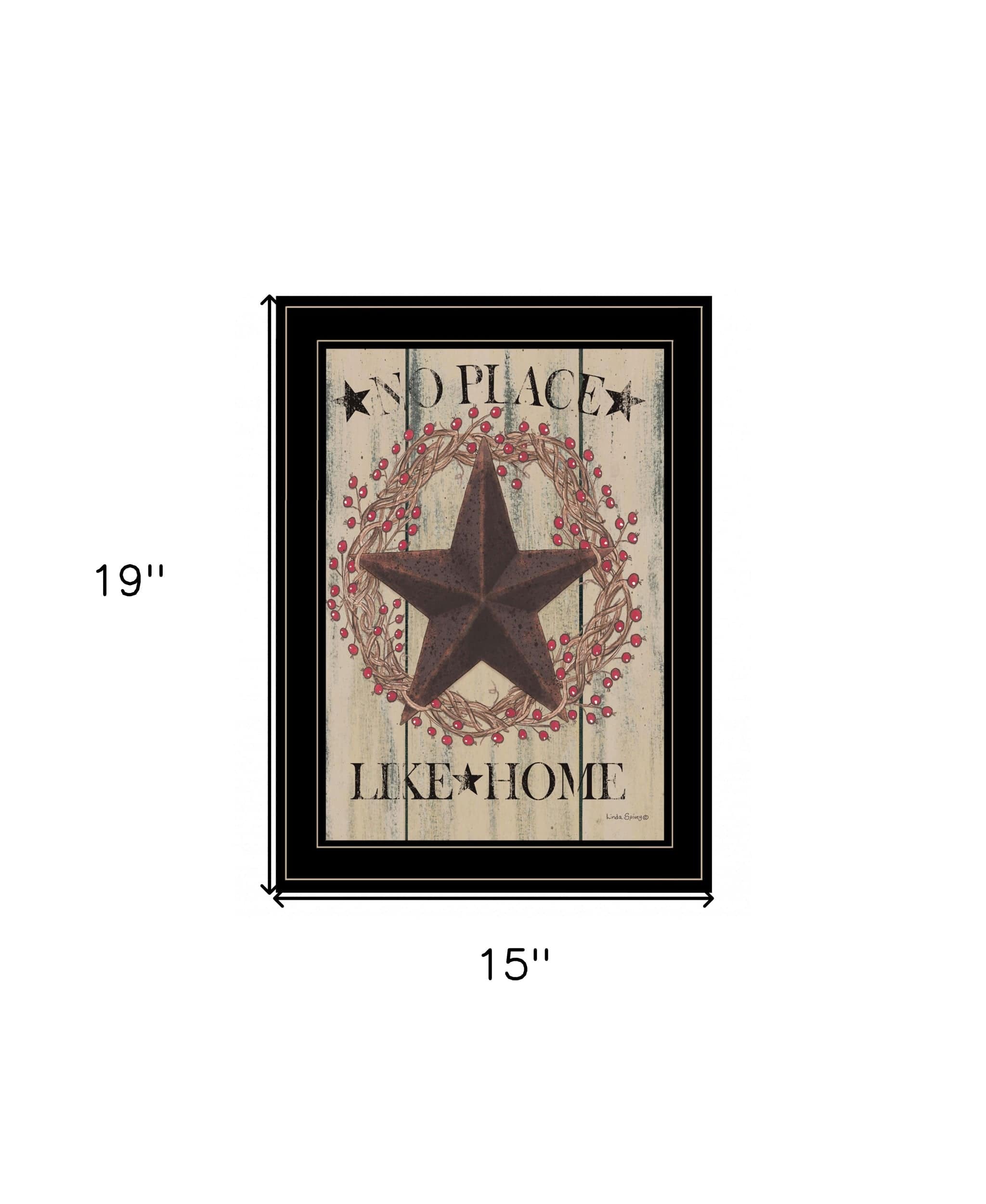 No Place Like Home Wreath 2 Black Framed Print Wall Art - Homeroots