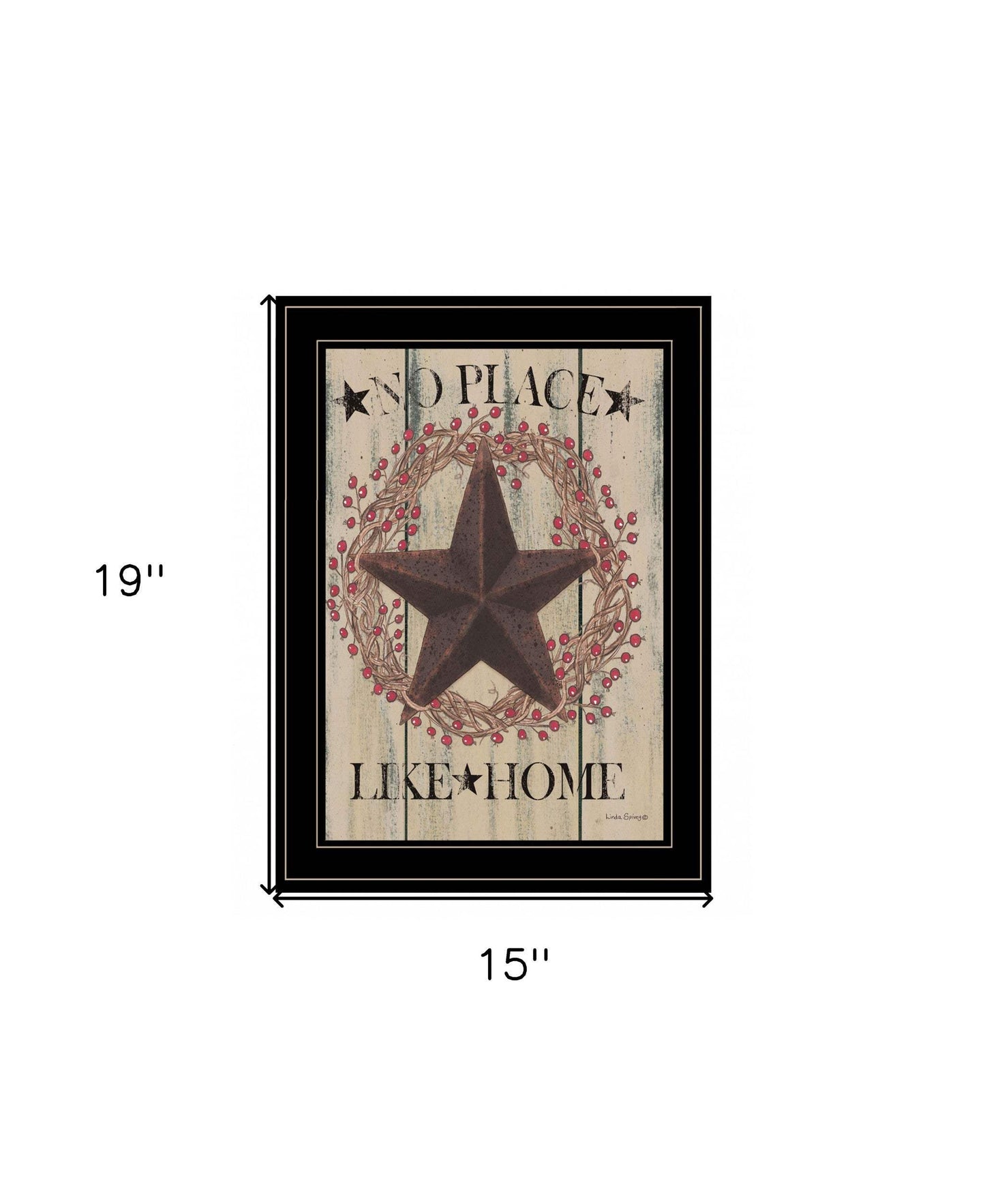 No Place Like Home Wreath 2 Black Framed Print Wall Art - Homeroots - Flyclothing LLC