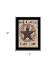 No Place Like Home Wreath 2 Black Framed Print Wall Art - Homeroots