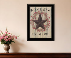 No Place Like Home Wreath 2 Black Framed Print Wall Art - Homeroots
