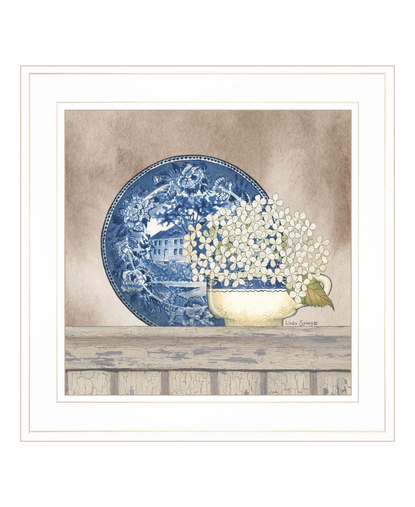Farmhouse Blues I 3 White Framed Print Wall Art - Homeroots - Flyclothing LLC