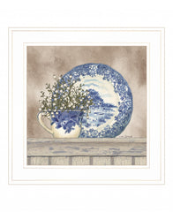 Farmhouse Blues II 2 White Framed Print Wall Art - Homeroots