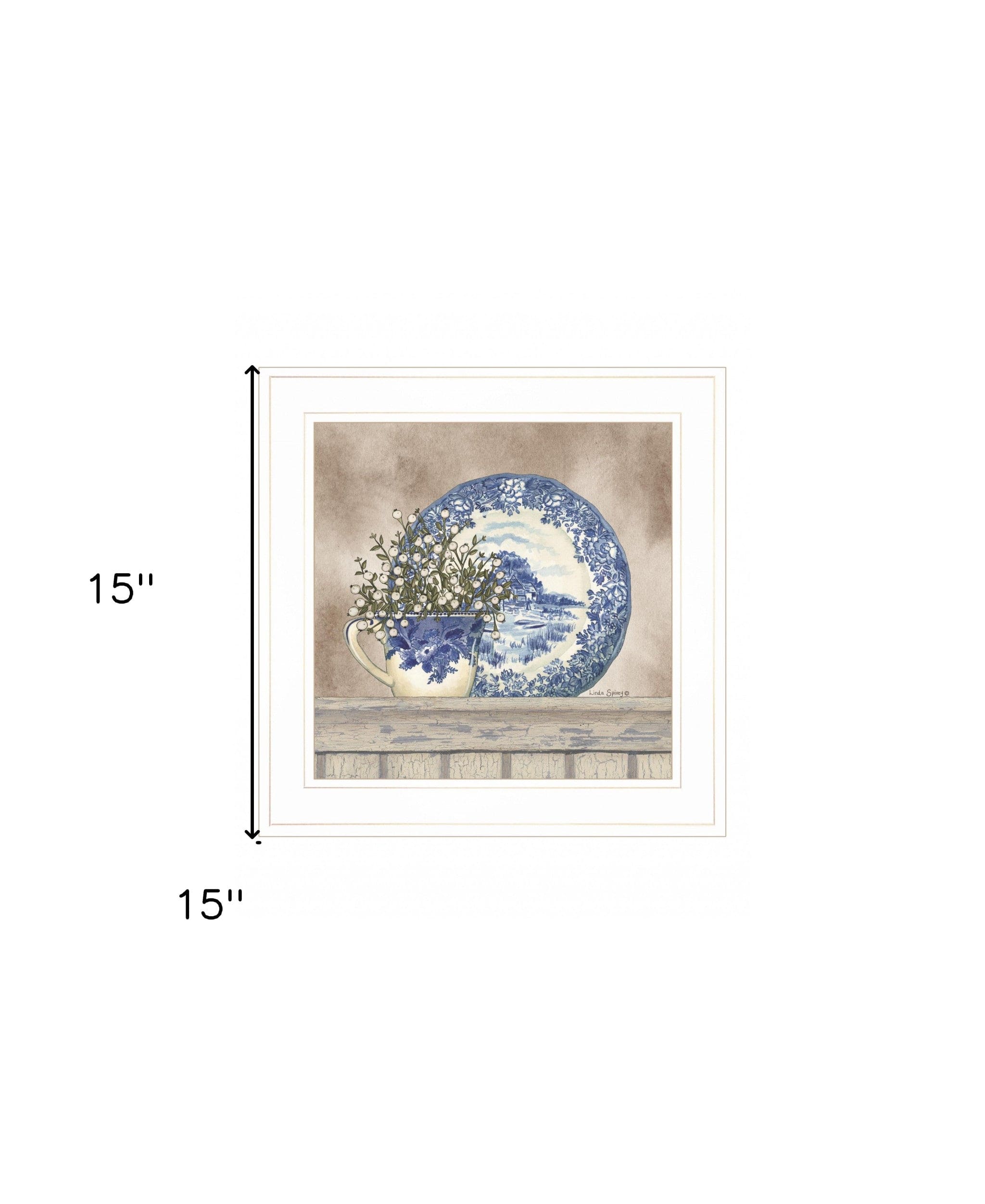 Farmhouse Blues II 2 White Framed Print Wall Art - Homeroots