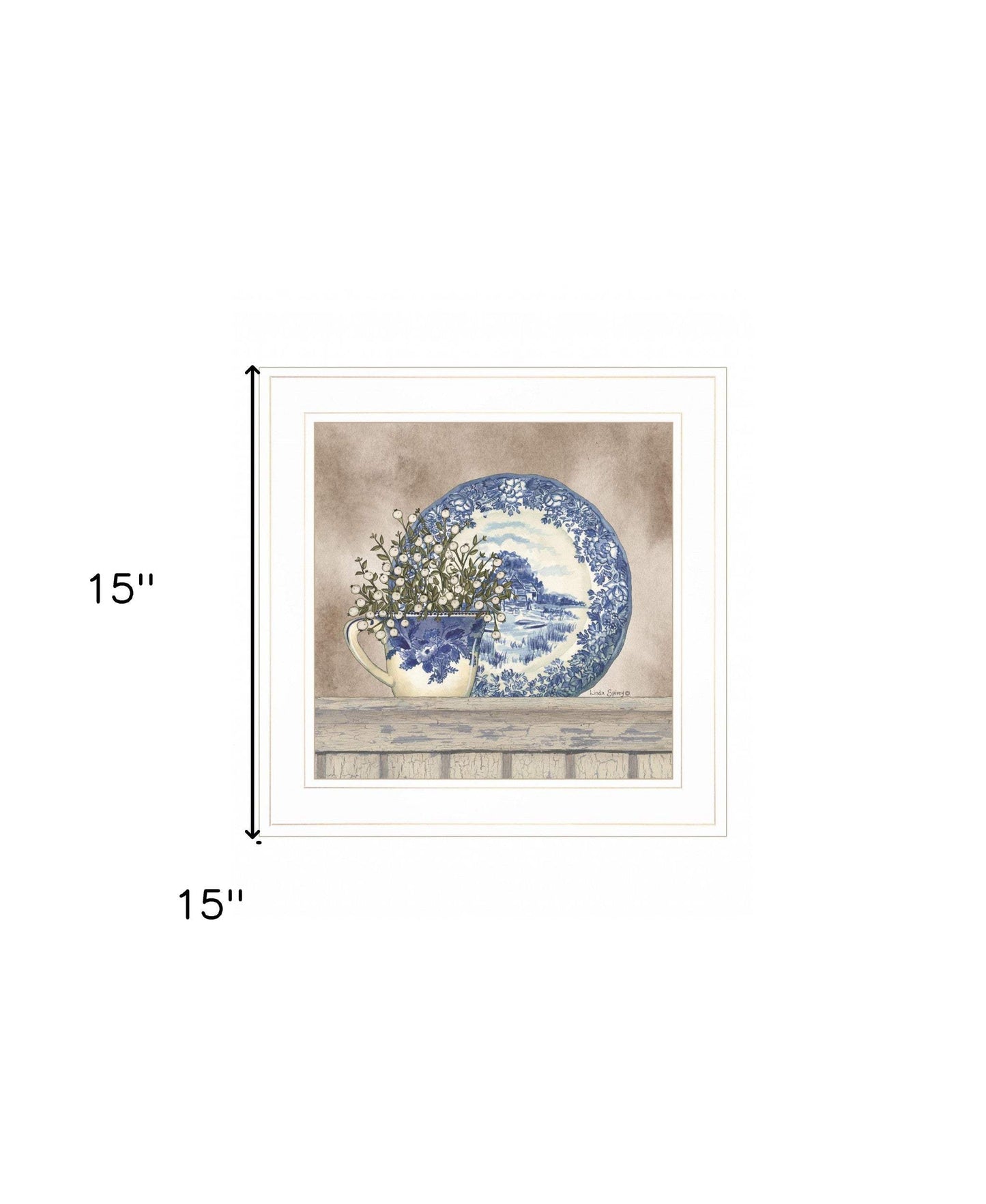 Farmhouse Blues II 2 White Framed Print Wall Art - Homeroots - Flyclothing LLC