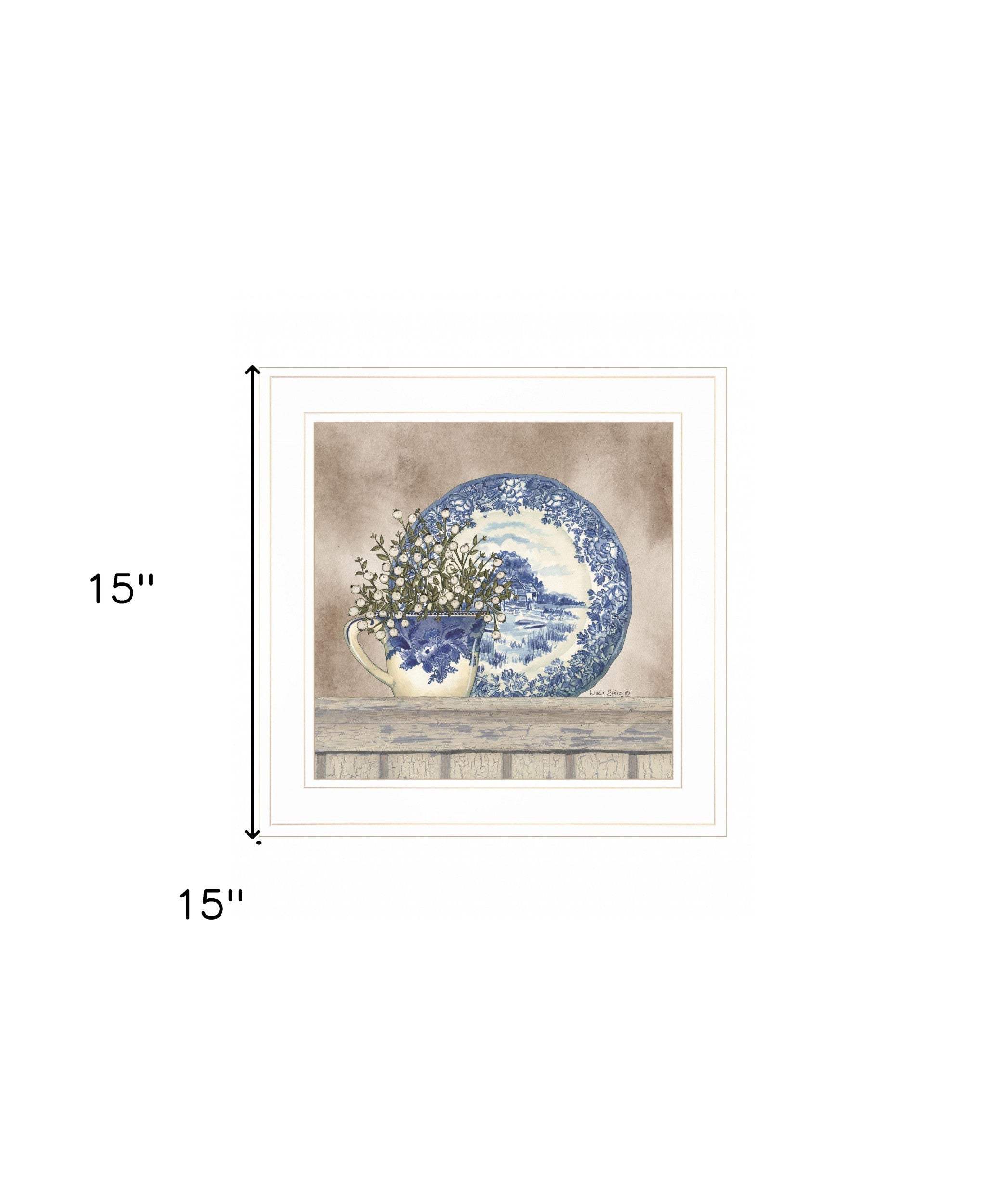 Farmhouse Blues II 2 White Framed Print Wall Art - Homeroots - Flyclothing LLC