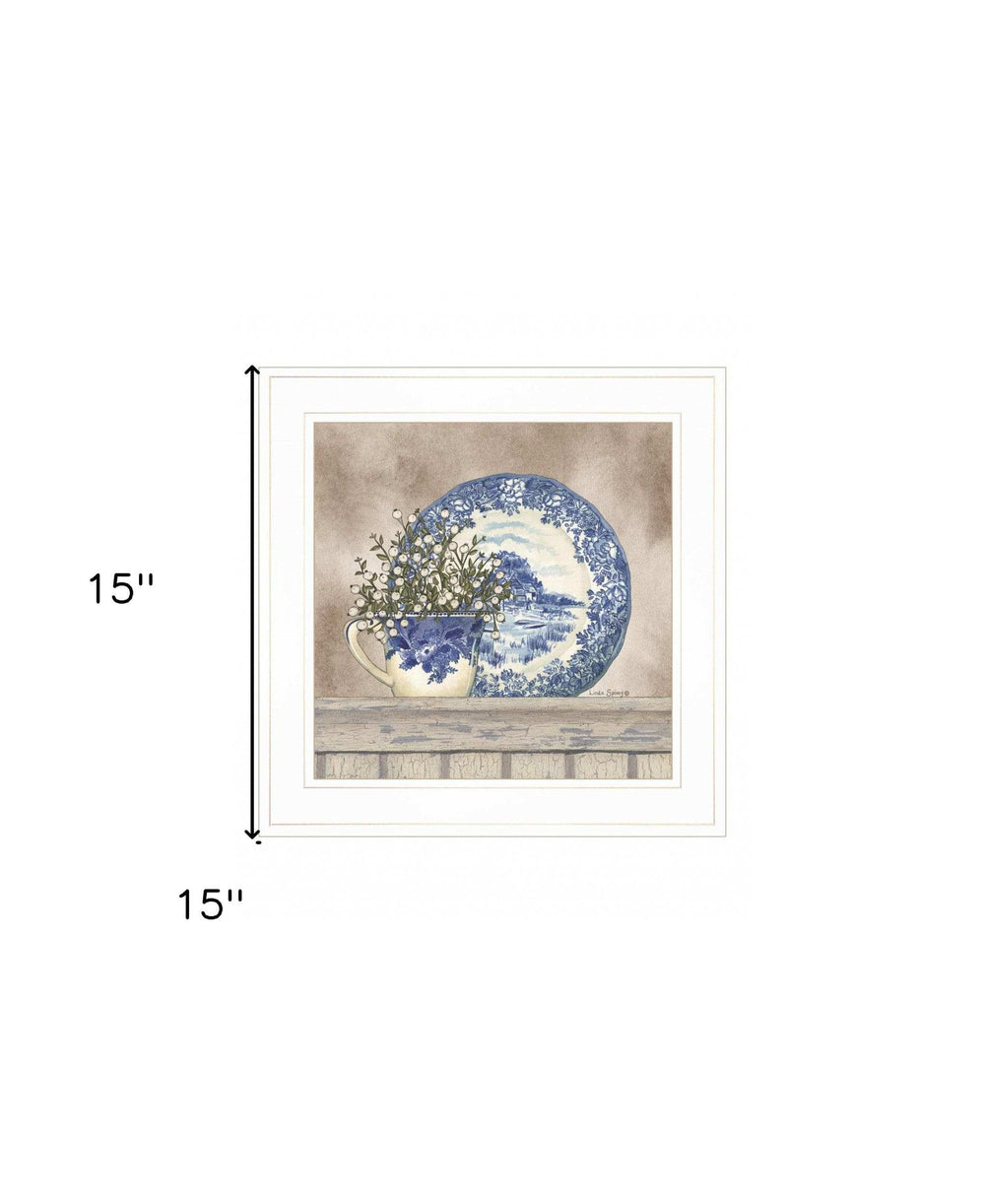 Farmhouse Blues II 2 White Framed Print Wall Art - Homeroots - Flyclothing LLC