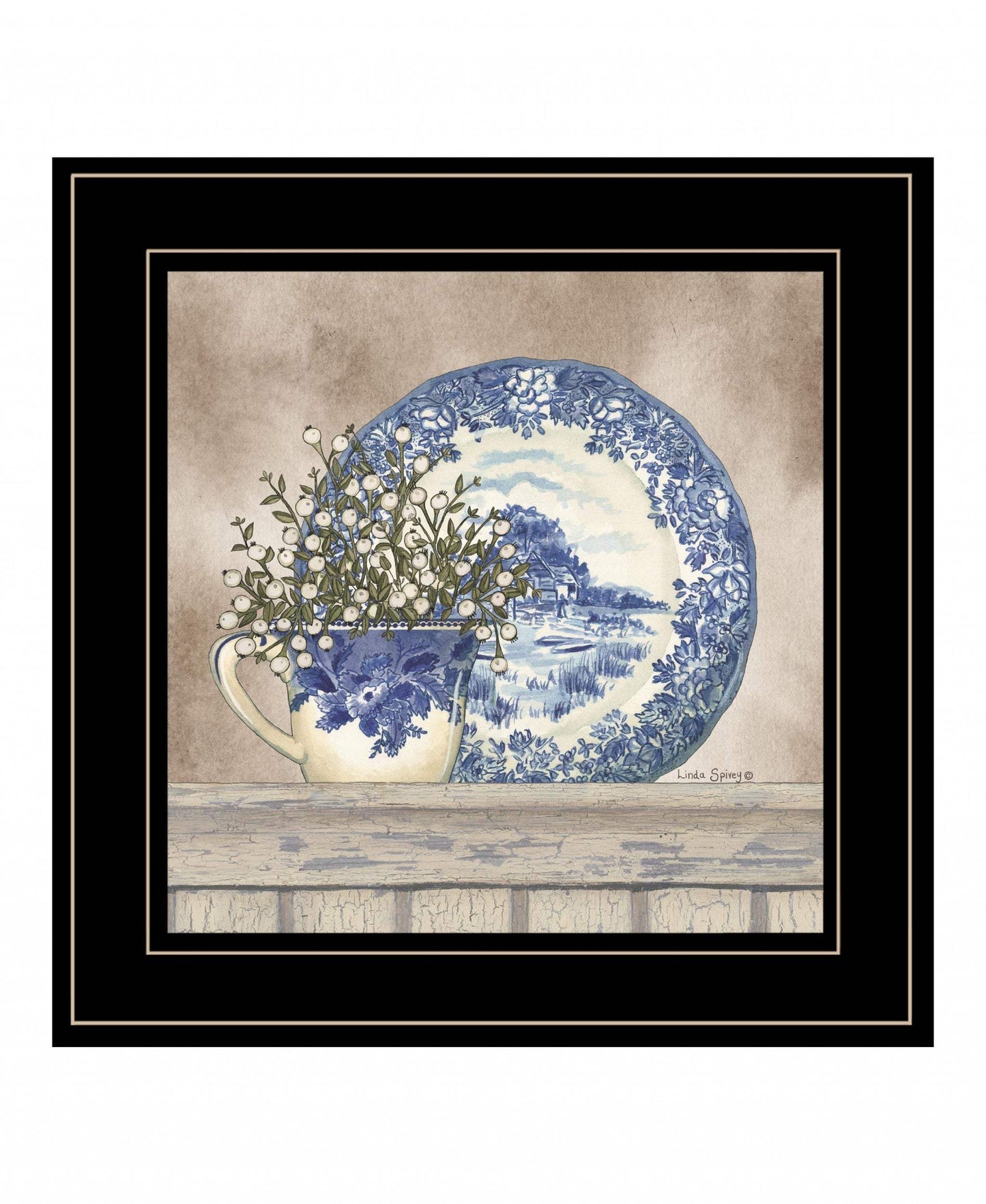 Farmhouse Blues II 3 Black Framed Print Wall Art - Homeroots - Flyclothing LLC
