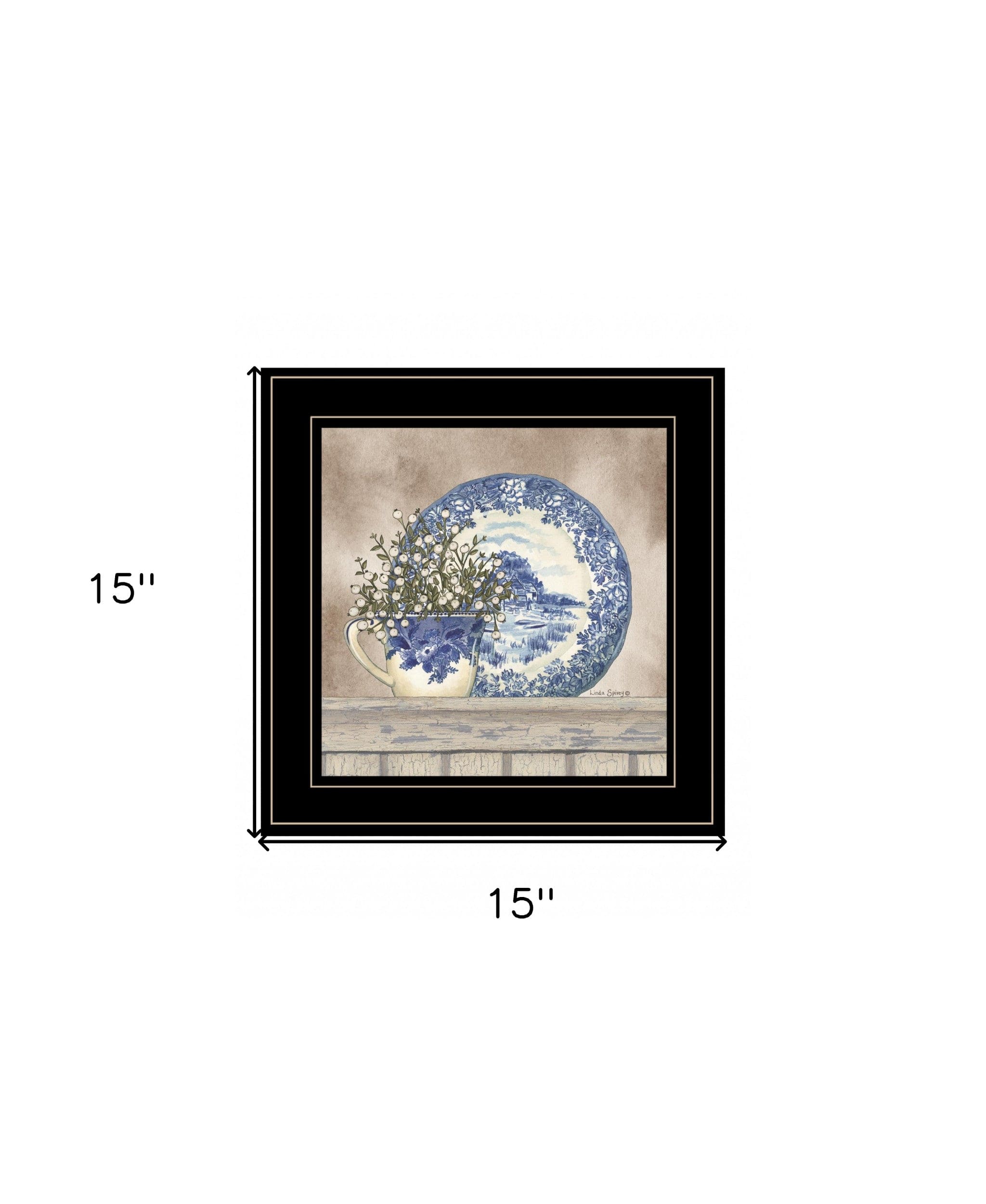 Farmhouse Blues II 3 Black Framed Print Wall Art - Homeroots