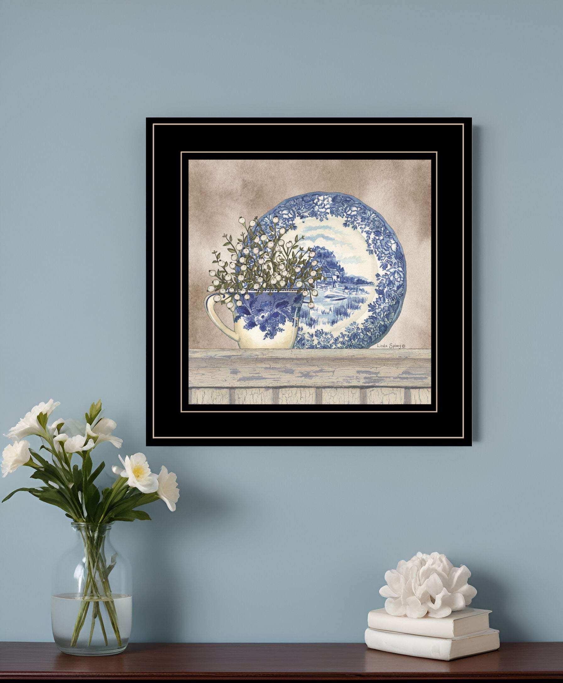 Farmhouse Blues II 3 Black Framed Print Wall Art - Homeroots - Flyclothing LLC