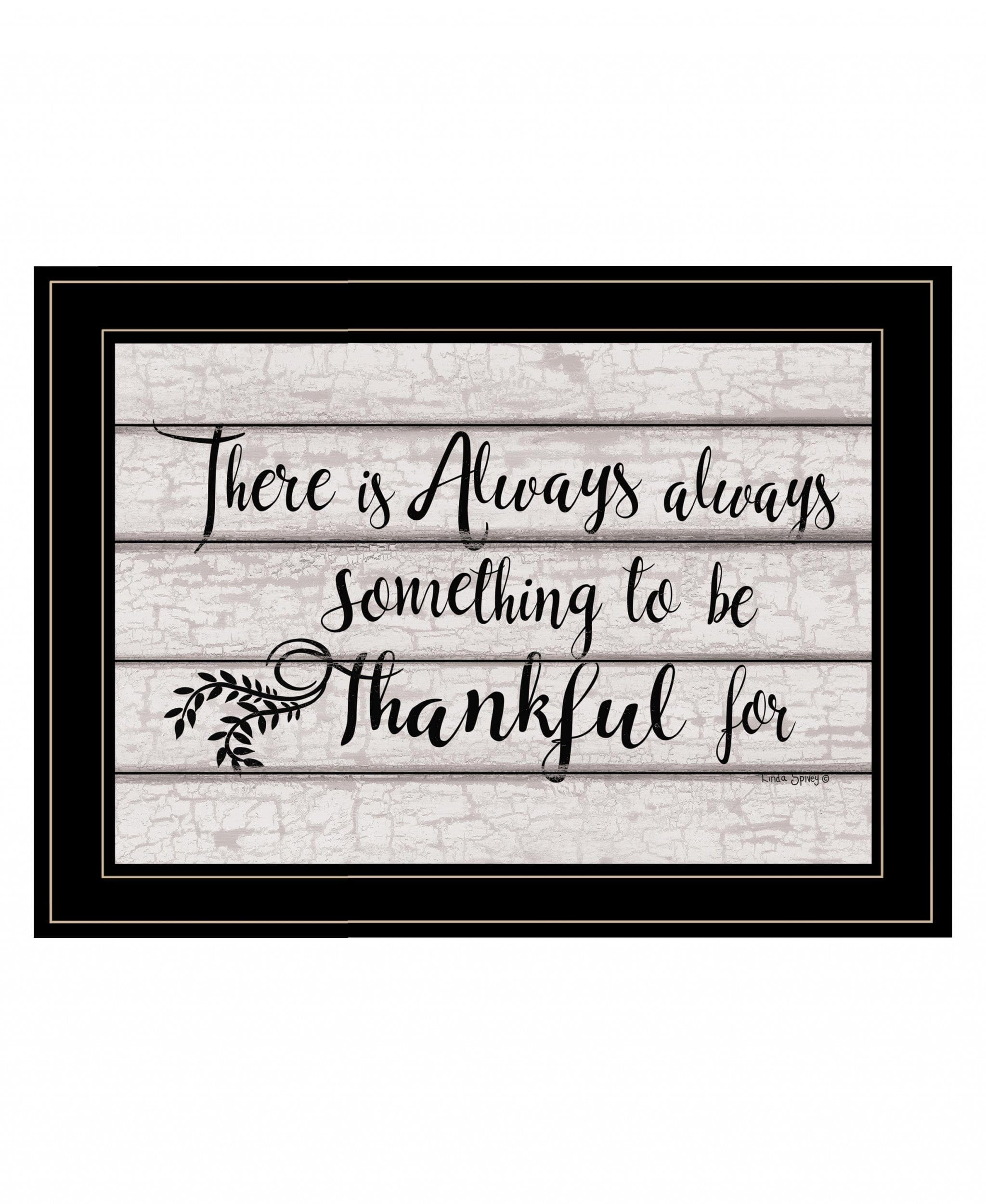 Always Thankful 3 Black Framed Print Wall Art - Homeroots