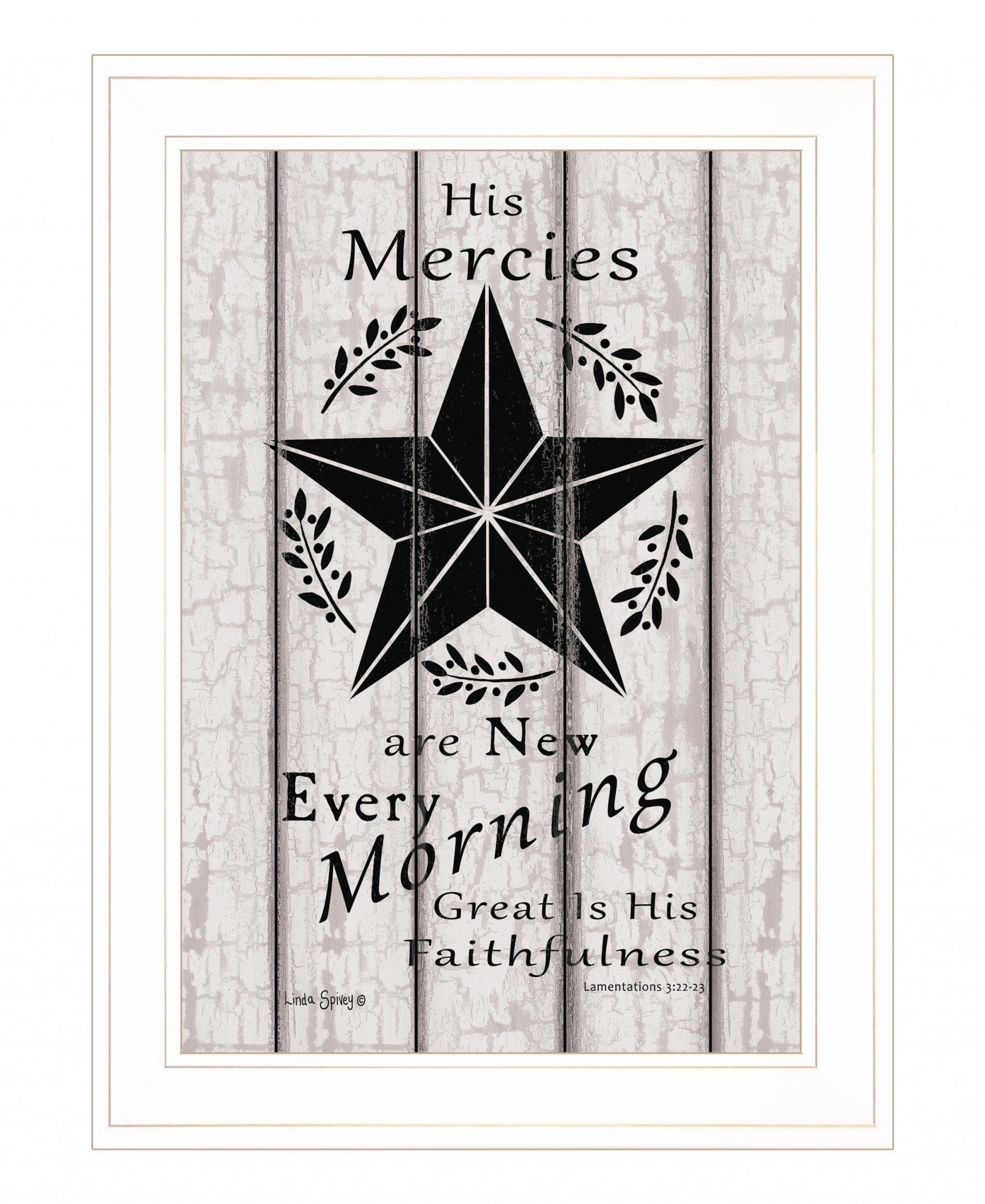 His Mercies are New Every Morning 2 White Framed Print Wall Art - Homeroots