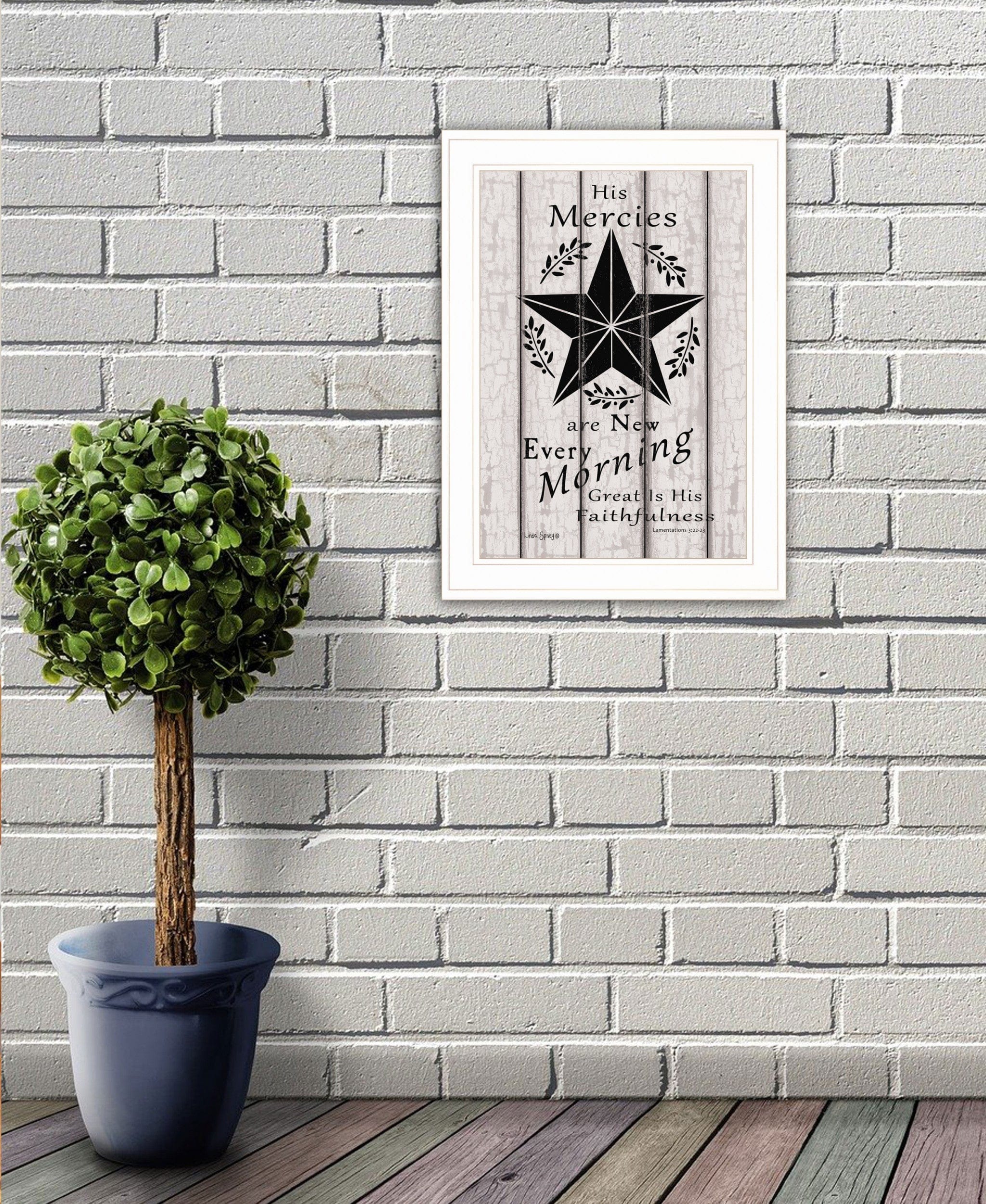 His Mercies are New Every Morning 2 White Framed Print Wall Art - Homeroots