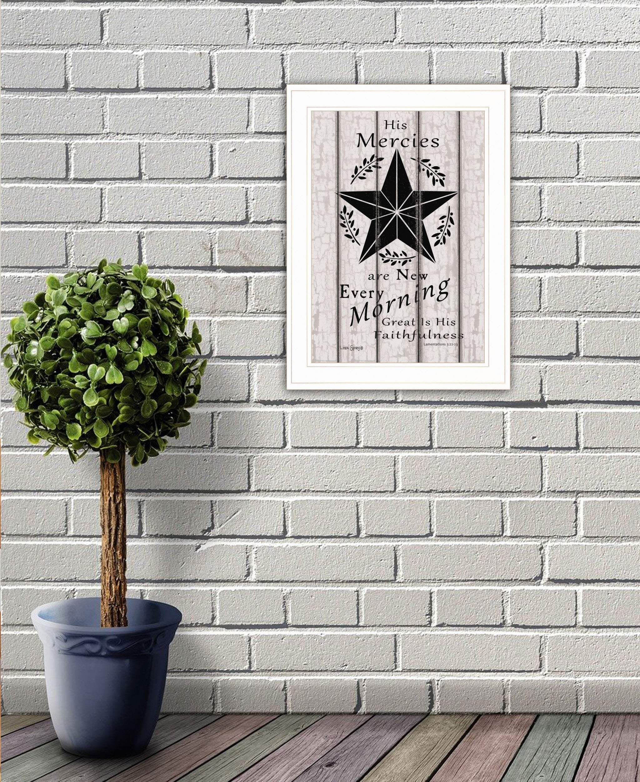 His Mercies are New Every Morning 2 White Framed Print Wall Art - Homeroots - Flyclothing LLC