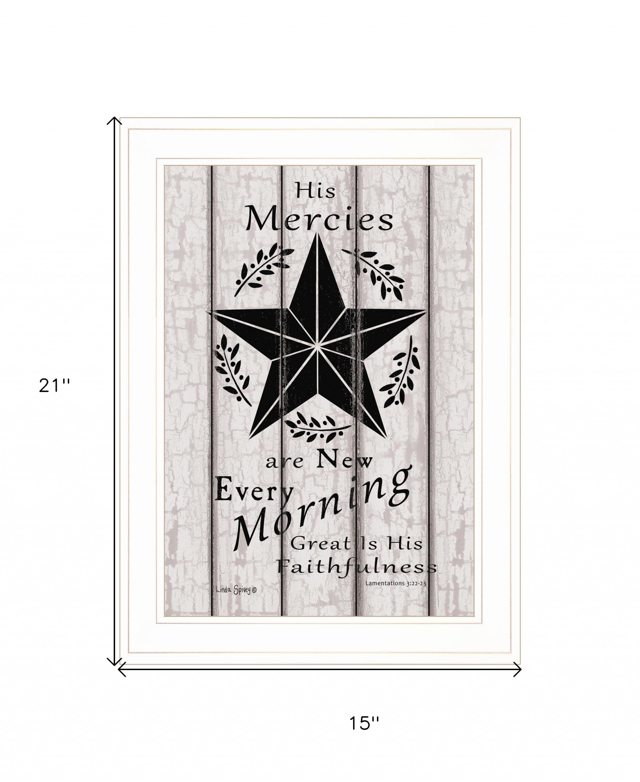 His Mercies are New Every Morning 2 White Framed Print Wall Art - Homeroots