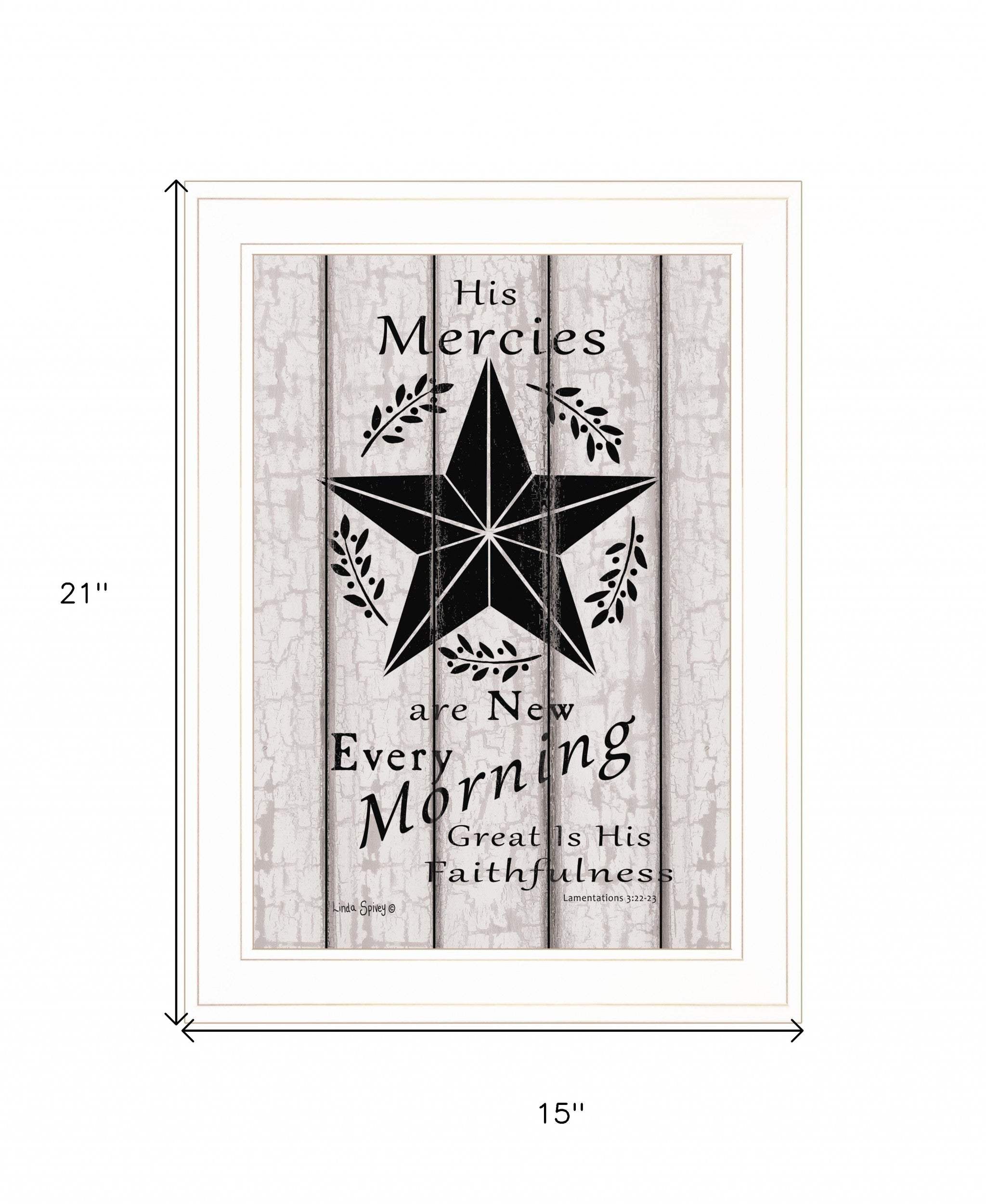 His Mercies are New Every Morning 2 White Framed Print Wall Art - Homeroots - Flyclothing LLC