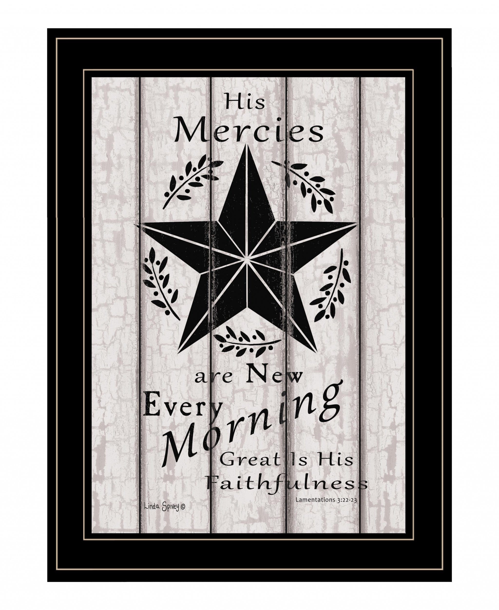 His Mercies are New Every Morning 3 Black Framed Print Wall Art - Homeroots