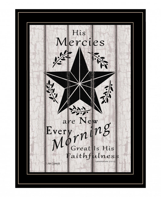 His Mercies are New Every Morning 3 Black Framed Print Wall Art - Homeroots