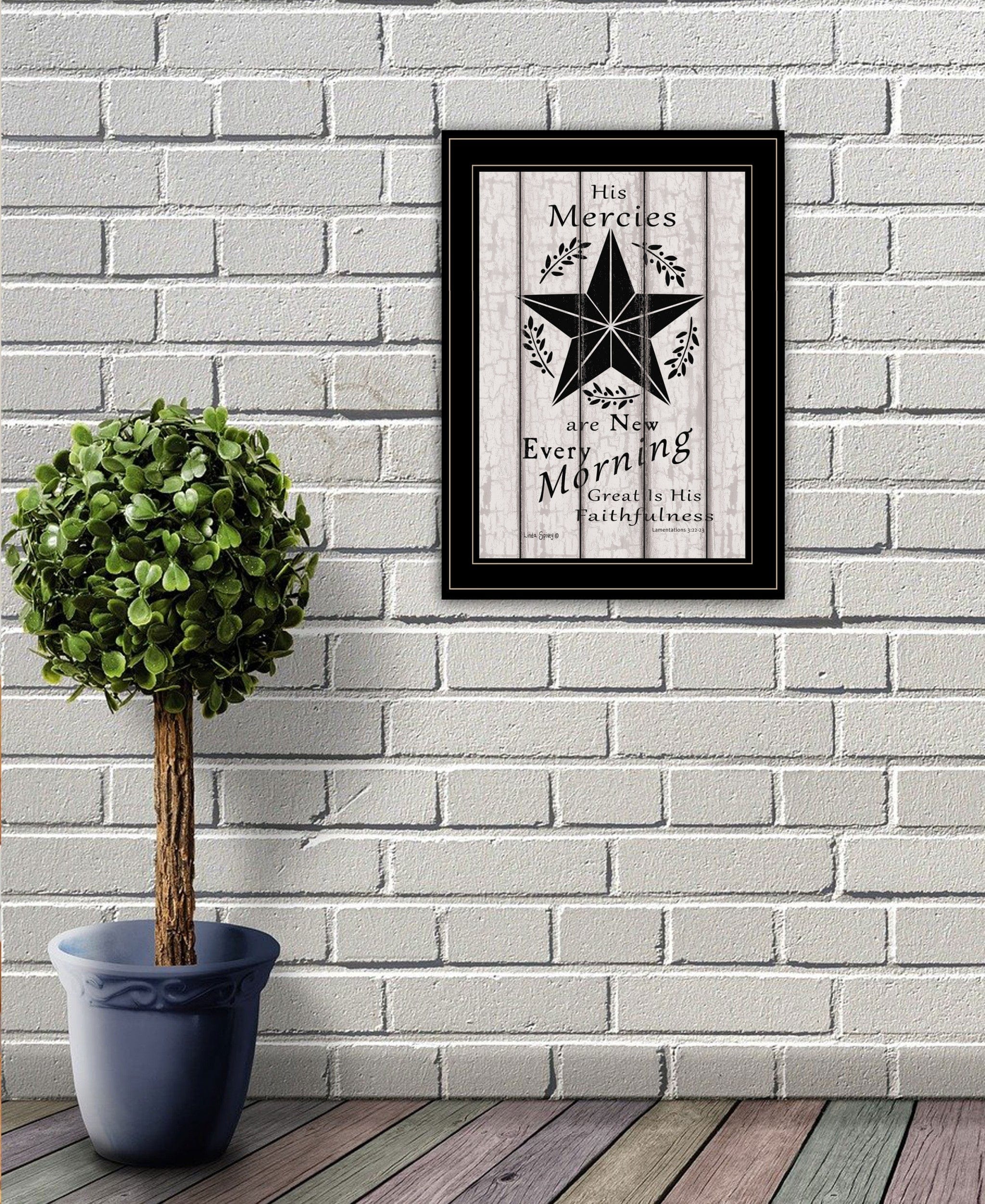 His Mercies are New Every Morning 3 Black Framed Print Wall Art - Homeroots
