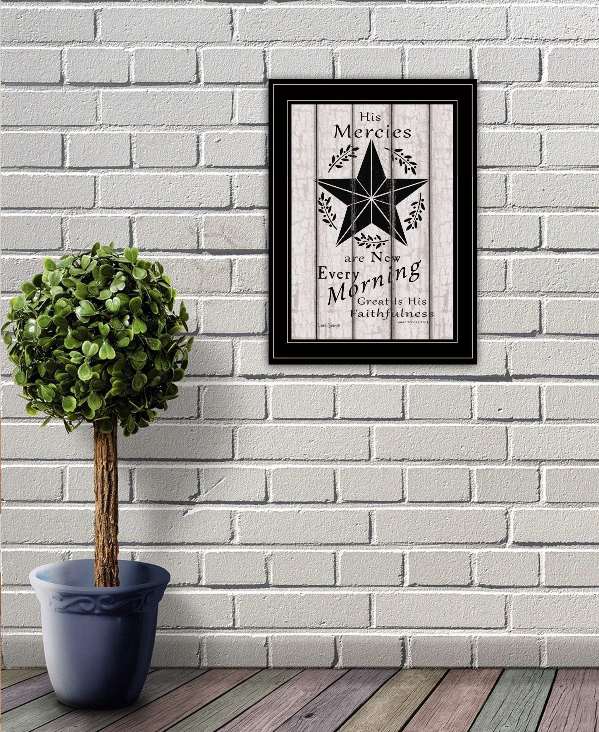 His Mercies are New Every Morning 3 Black Framed Print Wall Art - Homeroots - Flyclothing LLC