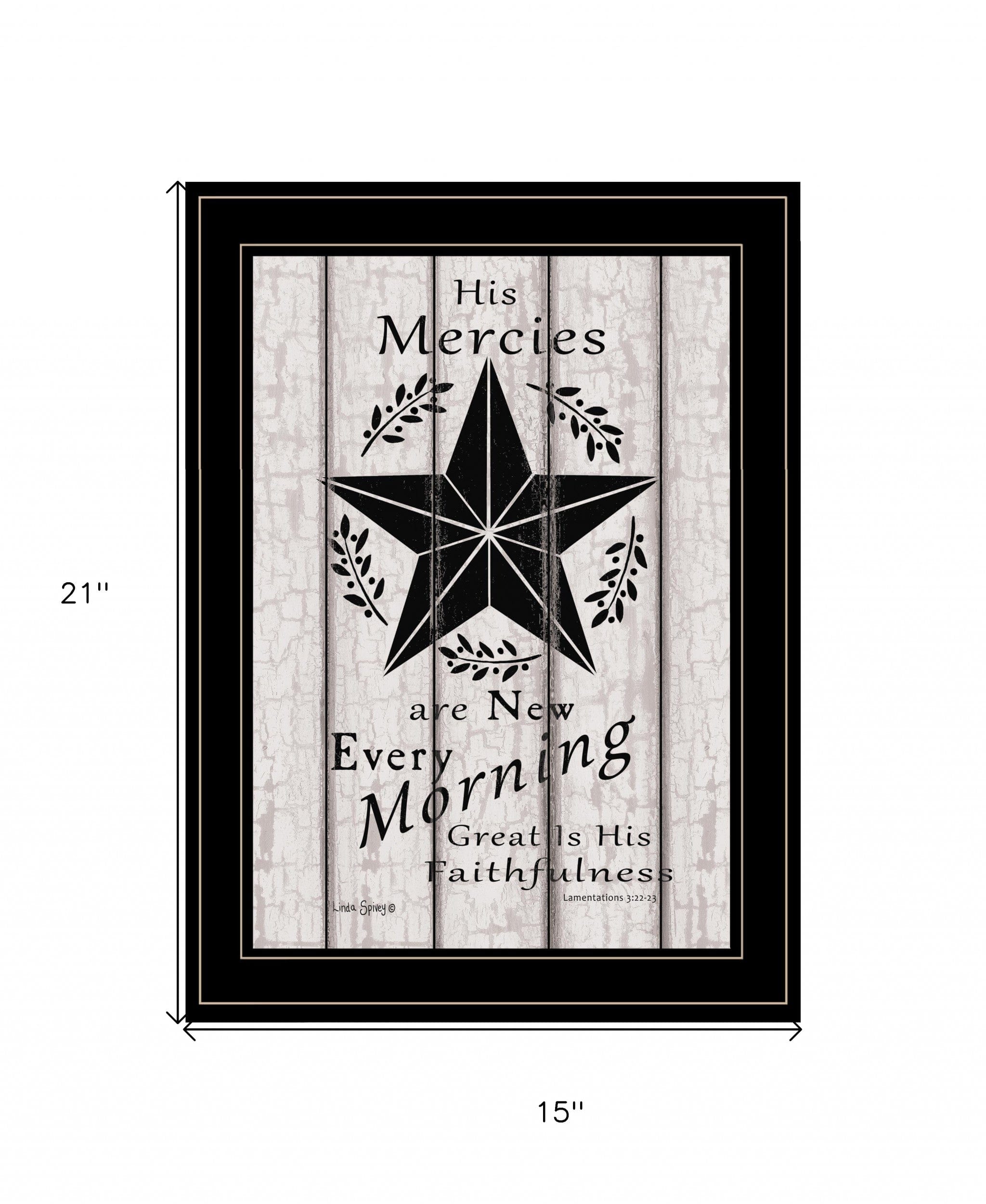 His Mercies are New Every Morning 3 Black Framed Print Wall Art - Homeroots