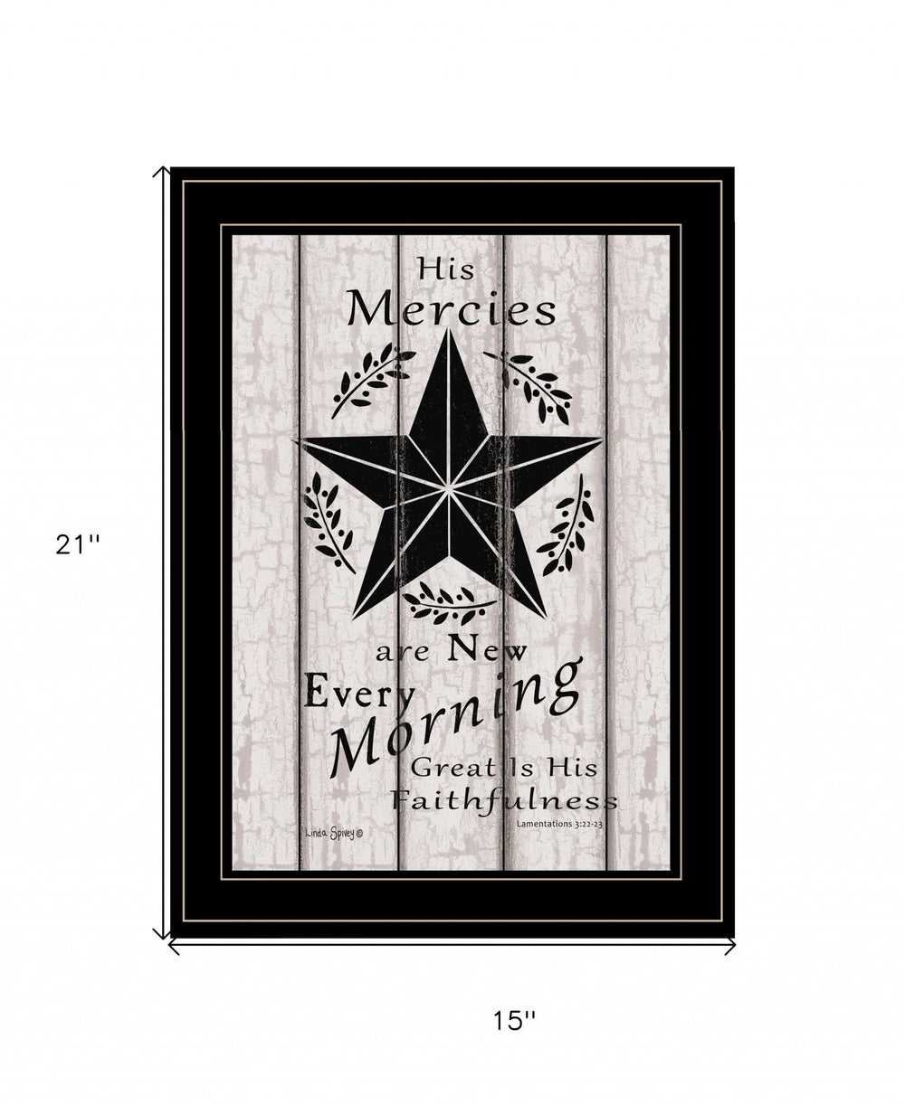 His Mercies are New Every Morning 3 Black Framed Print Wall Art - Homeroots - Flyclothing LLC